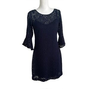 Lilly Pulitzer navy dress with bell sleeves Sz SM